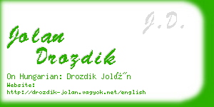 jolan drozdik business card